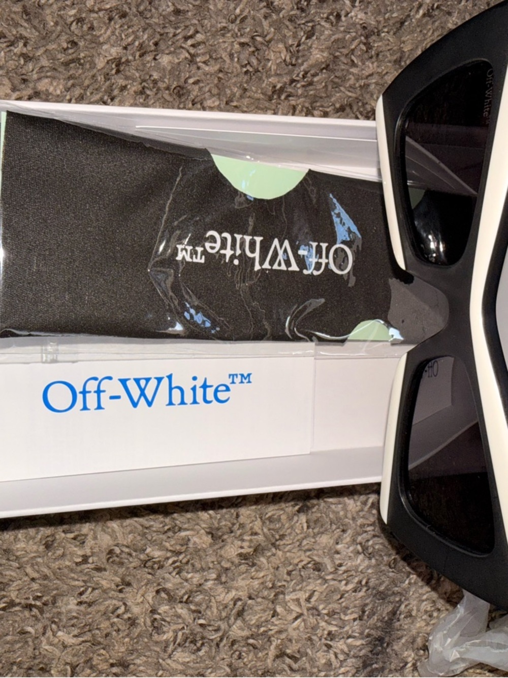NEW! OFF-WHITE NASHVILLE BLACK/WHITE GREY AUTHENTIC SUNGLASSES - Picture 6 of 12